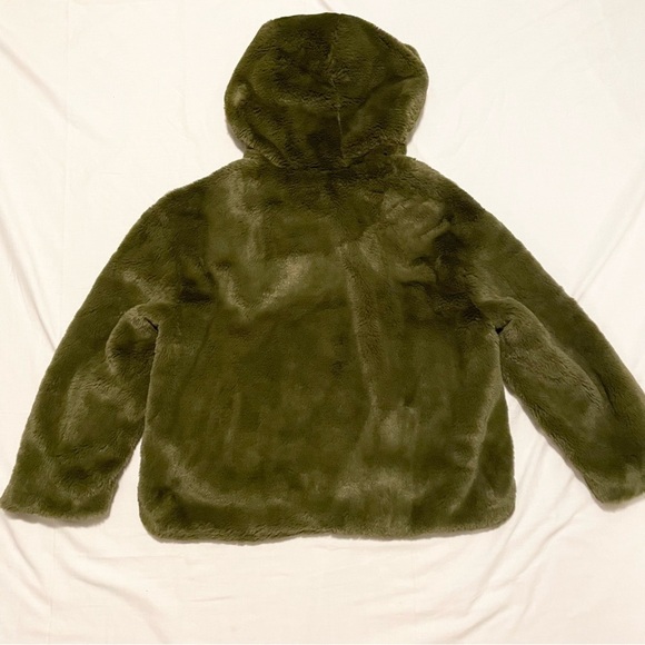 Zara Faux Fur Plush Zip Hoodie Teddy Jacket Size Medium - Picture 11 of 16